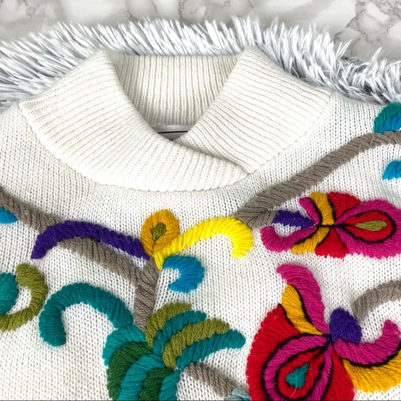 Vintage Maurada Crewel Work Chunky Knit Sweater - Picture 4 of 11